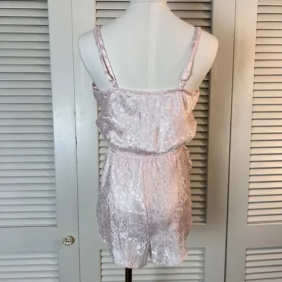 Natori Pink Satin Lace Bodysuit Small Vintage Style Lingerie Teddy Sleepwear - Picture 4 of 7